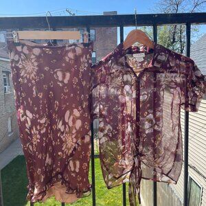 Dries Van Noten shirt and skirt set, size 36